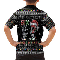 Six Seven Funny Skeleton Fingers Christmas Hawaiian Shirt Creepy Santa Skeleton Hands - Wonder Print Shop