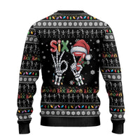 Six Seven Funny Skeleton Fingers Christmas Ugly Christmas Sweater Creepy Santa Skeleton Hands - Wonder Print Shop