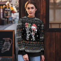 Six Seven Funny Skeleton Fingers Christmas Ugly Christmas Sweater Creepy Santa Skeleton Hands - Wonder Print Shop