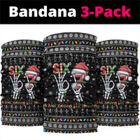 Six Seven Funny Skeleton Fingers Christmas Neck Gaiter Creepy Santa Skeleton Hands - Wonder Print Shop