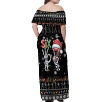 Six Seven Funny Skeleton Fingers Christmas Off Shoulder Maxi Dress Creepy Santa Skeleton Hands - Wonder Print Shop