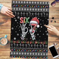 Six Seven Funny Skeleton Fingers Christmas Puzzle Creepy Santa Skeleton Hands - Wonder Print Shop