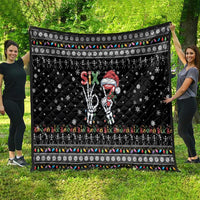 Six Seven Funny Skeleton Fingers Christmas Quilt Creepy Santa Skeleton Hands - Wonder Print Shop