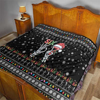 Six Seven Funny Skeleton Fingers Christmas Quilt Creepy Santa Skeleton Hands - Wonder Print Shop