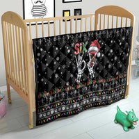 Six Seven Funny Skeleton Fingers Christmas Quilt Creepy Santa Skeleton Hands - Wonder Print Shop