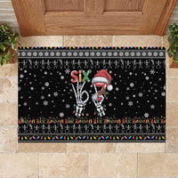 Six Seven Funny Skeleton Fingers Christmas Rubber Doormat Creepy Santa Skeleton Hands - Wonder Print Shop