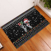 Six Seven Funny Skeleton Fingers Christmas Rubber Doormat Creepy Santa Skeleton Hands - Wonder Print Shop