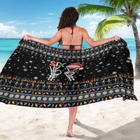 Six Seven Funny Skeleton Fingers Christmas Sarong Creepy Santa Skeleton Hands - Wonder Print Shop