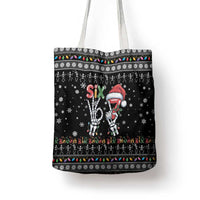 Six Seven Funny Skeleton Fingers Christmas Tote Bag Creepy Santa Skeleton Hands - Wonder Print Shop