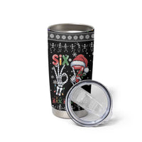 Six Seven Funny Skeleton Fingers Christmas Tumbler Cup Creepy Santa Skeleton Hands - Wonder Print Shop