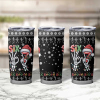 Six Seven Funny Skeleton Fingers Christmas Tumbler Cup Creepy Santa Skeleton Hands - Wonder Print Shop