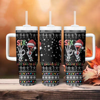 Six Seven Funny Skeleton Fingers Christmas Tumbler With Handle Creepy Santa Skeleton Hands - Wonder Print Shop