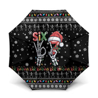 Six Seven Funny Skeleton Fingers Christmas Umbrella Creepy Santa Skeleton Hands - Wonder Print Shop