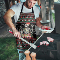 Six Seven Santa Skeleton Apron Funny Christmas Skull - Wonder Print Shop
