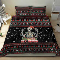 Six Seven Santa Skeleton Bedding Set Funny Christmas Skull - Wonder Print Shop