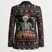 Six Seven Santa Skeleton Blazer Funny Christmas Skull - Wonder Print Shop