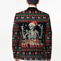 Six Seven Santa Skeleton Blazer Funny Christmas Skull - Wonder Print Shop
