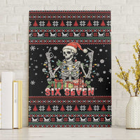 Six Seven Santa Skeleton Canvas Wall Art Funny Christmas Skull - Wonder Print Shop