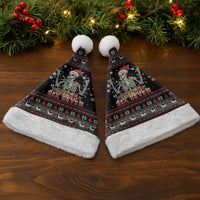 Six Seven Santa Skeleton Christmas Santa Hat Funny Christmas Skull - Wonder Print Shop