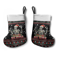 Six Seven Santa Skeleton Christmas Stocking Funny Christmas Skull - Wonder Print Shop