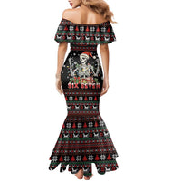 Six Seven Santa Skeleton Family Matching Mermaid Dress and Hawaiian Shirt Funny Christmas Skull - Wonder Print Shop