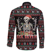 Six Seven Santa Skeleton Family Matching Off Shoulder Short Dress and Hawaiian Shirt Funny Christmas Skull - Wonder Print Shop