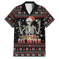 Six Seven Santa Skeleton Family Matching Puletasi and Hawaiian Shirt Funny Christmas Skull - Wonder Print Shop