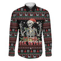 Six Seven Santa Skeleton Family Matching Puletasi and Hawaiian Shirt Funny Christmas Skull - Wonder Print Shop