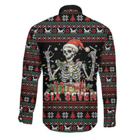 Six Seven Santa Skeleton Family Matching Puletasi and Hawaiian Shirt Funny Christmas Skull - Wonder Print Shop