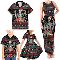 Six Seven Santa Skeleton Family Matching Tank Maxi Dress and Hawaiian Shirt Funny Christmas Skull - Wonder Print Shop