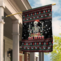 Six Seven Santa Skeleton Garden Flag Funny Christmas Skull - Wonder Print Shop