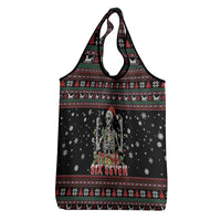 Six Seven Santa Skeleton Grocery Bag Funny Christmas Skull - Wonder Print Shop