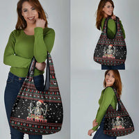 Six Seven Santa Skeleton Grocery Bag Funny Christmas Skull - Wonder Print Shop
