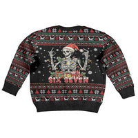 Six Seven Santa Skeleton Kid Ugly Christmas Sweater Funny Christmas Skull - Wonder Print Shop
