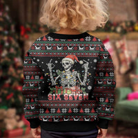 Six Seven Santa Skeleton Kid Ugly Christmas Sweater Funny Christmas Skull - Wonder Print Shop
