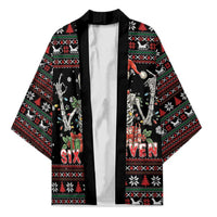 Six Seven Santa Skeleton Kimono Funny Christmas Skull - Wonder Print Shop
