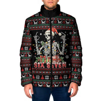 Six Seven Santa Skeleton Padded Jacket Funny Christmas Skull - Wonder Print Shop