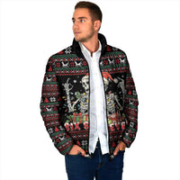 Six Seven Santa Skeleton Padded Jacket Funny Christmas Skull - Wonder Print Shop