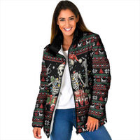 Six Seven Santa Skeleton Padded Jacket Funny Christmas Skull - Wonder Print Shop