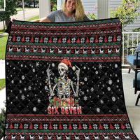 Six Seven Santa Skeleton Quilt Funny Christmas Skull - Wonder Print Shop