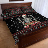 Six Seven Santa Skeleton Quilt Bed Set Funny Christmas Skull - Wonder Print Shop