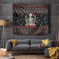 Six Seven Santa Skeleton Tapestry Funny Christmas Skull - Wonder Print Shop