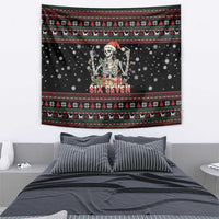 Six Seven Santa Skeleton Tapestry Funny Christmas Skull - Wonder Print Shop