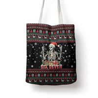 Six Seven Santa Skeleton Tote Bag Funny Christmas Skull - Wonder Print Shop