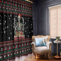 Six Seven Santa Skeleton Window Curtain Funny Christmas Skull - Wonder Print Shop