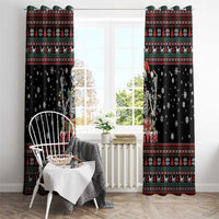 Six Seven Santa Skeleton Window Curtain Funny Christmas Skull - Wonder Print Shop