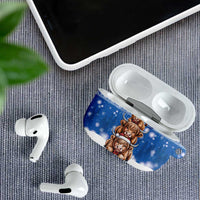 Scotland Highland Cow Christmas AirPods Case Nollaig Chridheil Blue Winter - Wonder Print Shop