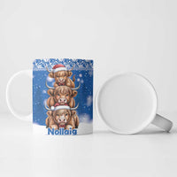 Scotland Highland Cow Christmas Ceramic Mug Nollaig Chridheil Blue Winter - Wonder Print Shop