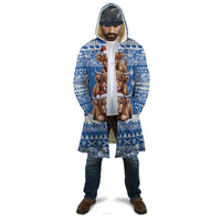Scotland Highland Cow Christmas Cloak Nollaig Chridheil Blue Winter - Wonder Print Shop