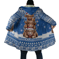 Scotland Highland Cow Christmas Cloak Nollaig Chridheil Blue Winter - Wonder Print Shop